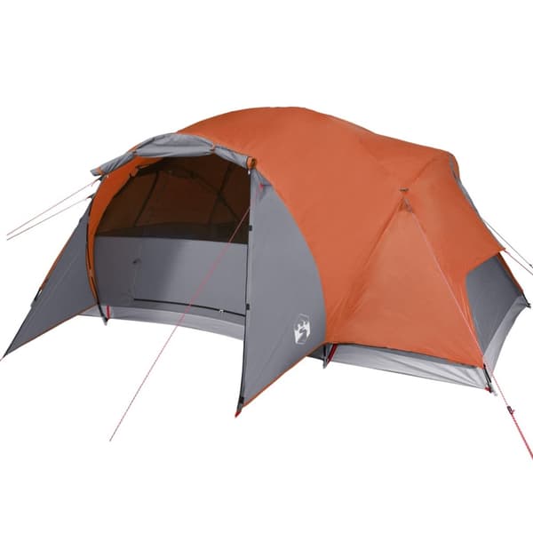 The Living Store Familjetält Crossvent 8 person grå och orange vattentätt -  Tält