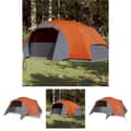 Miniatyrbild 1 av 11: The Living Store Familjetält Crossvent 8 person grå och orange vattentätt -  Tält