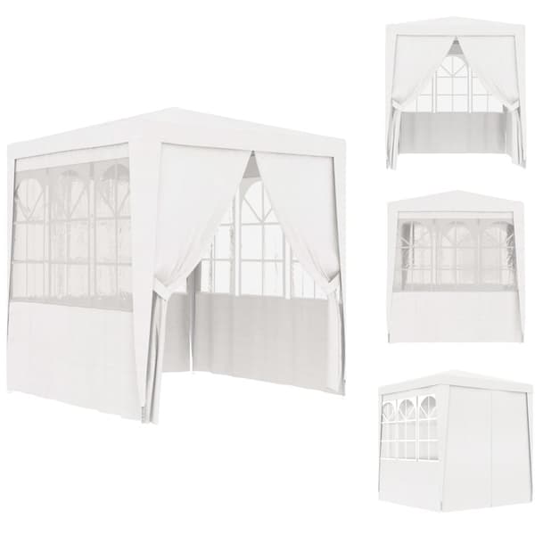 Festtelte & havepavilloner - Living festtelt med sidevægge 2,5x2,5 m 90 g/m² hvid