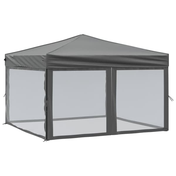 Festtelte & havepavilloner - Living foldbart festtelt med sidevægge 3x3 m antracitgrå