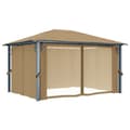 Miniatyrbild 4 av 11: Partytält & paviljoner - Living Paviljong med draperier 400x300 cm taupe aluminium