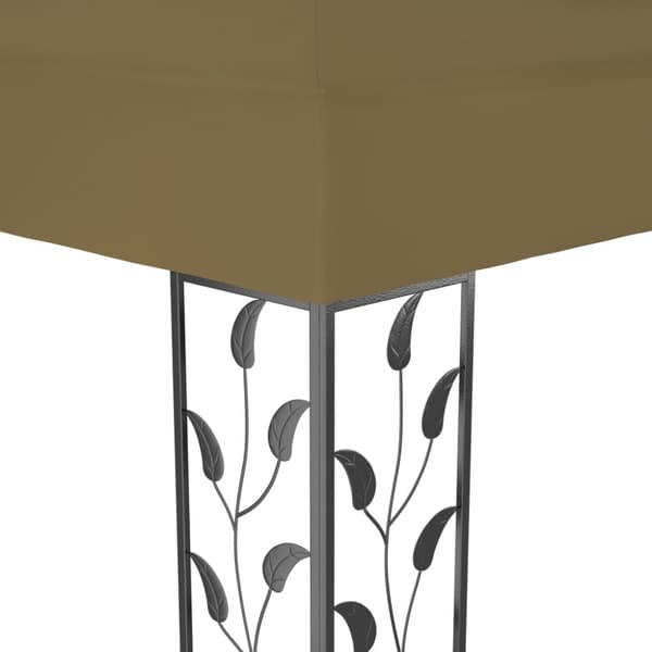 Festtelte & havepavilloner - Living pavillon med dobbelt tag og LED-lyskæder 3x4 m gråbrun
