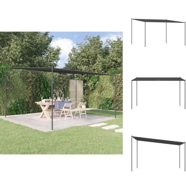 Festtelte & havepavilloner - Living pavillon 4x4 m 180 g/m² stof og stål antracitgrå