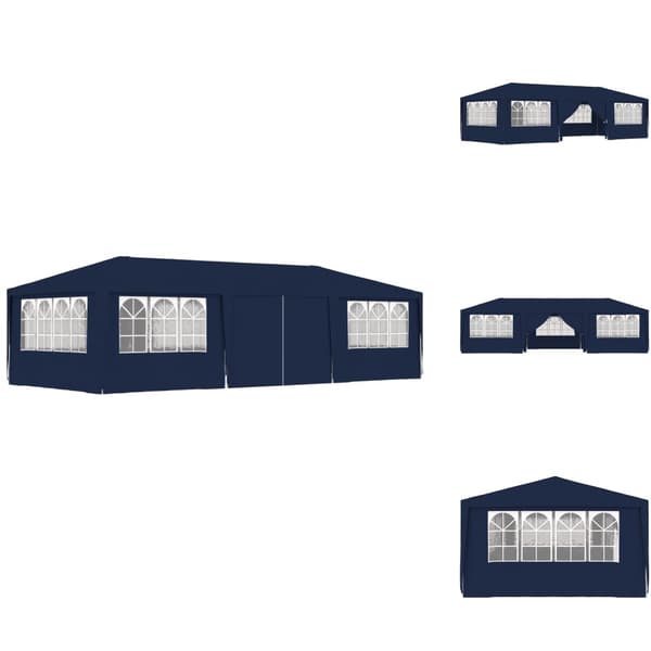 Festtelte & havepavilloner - Living festtelt med sidevægge 4x9 m 90 g/m² blå