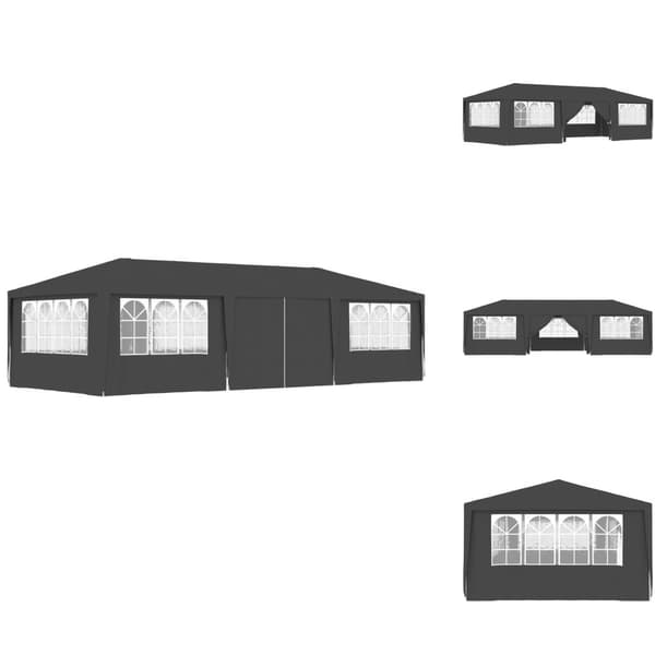 Festtelte & havepavilloner - Living festtelt med sidevægge 4x9 m 90 g/m² antracitgrå