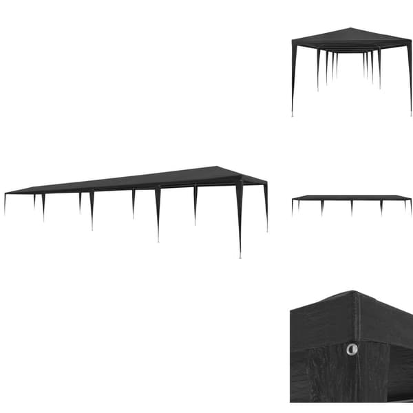 Festtelte & havepavilloner - Living festtelt 3x12 m PE antracitgrå