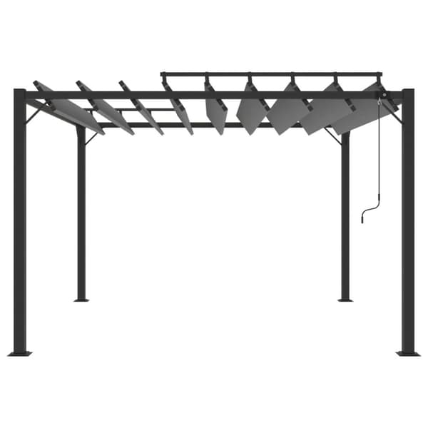 Partytält & paviljoner - Living Paviljong med lamelltak 3x3 m antracit tyg och aluminium