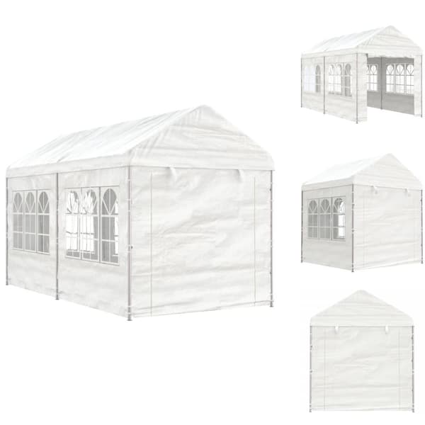 Katokset & huvimajat - Living Huvimaja katolla valkoinen 4,46x2,28x2,69 m polyeteeni