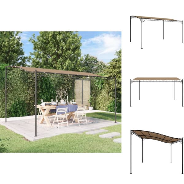 Festtelte & havepavilloner - Living baldakin 4x3 m 180 g/m² stof og stål gråbrun
