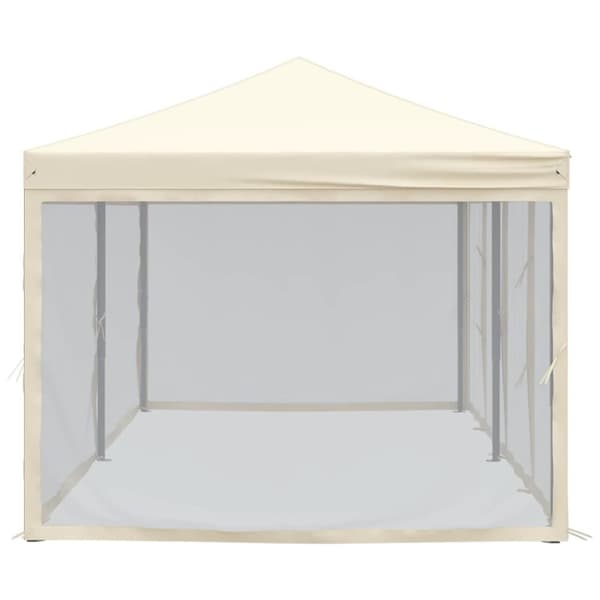 Partytält & paviljoner - Living Hopfällbart partytält med sidoväggar gräddvit 3x6 m