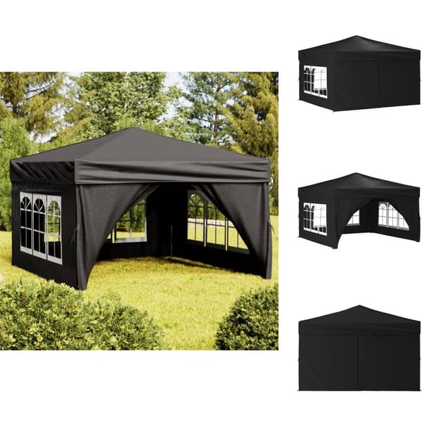 Festtelte & havepavilloner - Living foldbart festtelt med sidevægge 2x2 m sort