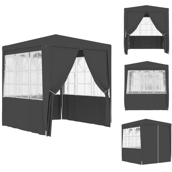Festtelte & havepavilloner - Living festtelt med sidevægge 2,5x2,5 m 90 g/m² antracitgrå