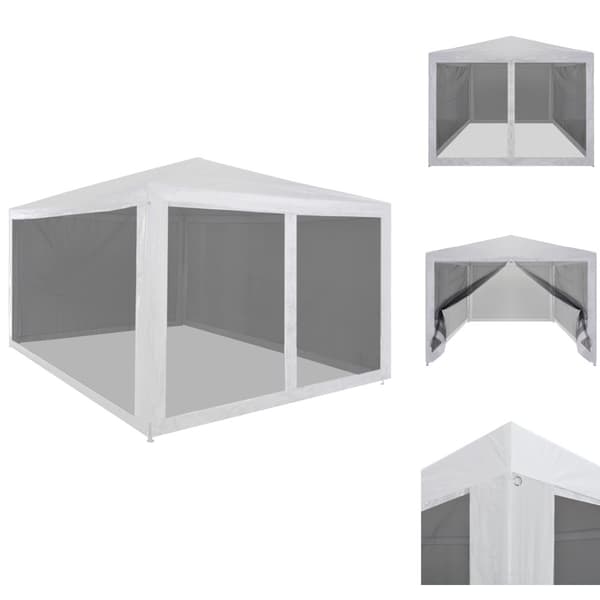 Partytält & paviljoner - Living Partytält med 4 sidoväggar i nät 4x3 m