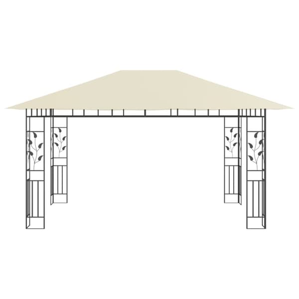 Partytält & paviljoner - Living Paviljong med myggnät 4x3x2,73 m gräddvit 180 g/m²