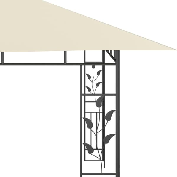 Partytält & paviljoner - Living Paviljong med myggnät 4x3x2,73 m gräddvit 180 g/m²