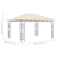 Miniatyrbild 7 av 7: Partytält & paviljoner - Living Paviljong med myggnät 4x3x2,73 m gräddvit 180 g/m²