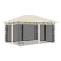 Miniatyrbild 2 av 7: Partytält & paviljoner - Living Paviljong med myggnät 4x3x2,73 m gräddvit 180 g/m²