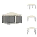 Miniatyrbild 1 av 7: Partytält & paviljoner - Living Paviljong med myggnät 4x3x2,73 m gräddvit 180 g/m²