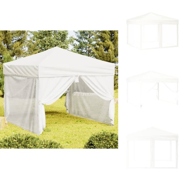 Festtelte & havepavilloner - Living foldbart festtelt med sidevægge 3x3 m hvid