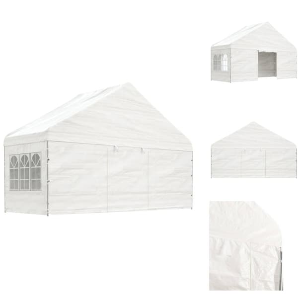 Festtelte & havepavilloner - Living pavillon med tag 5,88x2,23x3,75 m polyethylen hvid