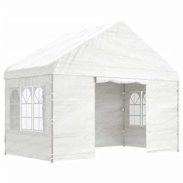 Festtelte & havepavilloner - Living pavillon med tag 4,08x2,23x3,22 m polyethylen hvid