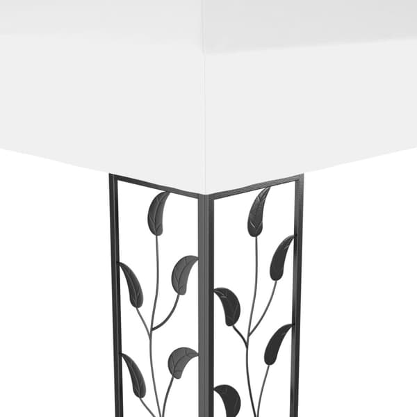 Partytält & paviljoner - Living Paviljong med dubbeltak och ljusslinga LED 3x4 m vit