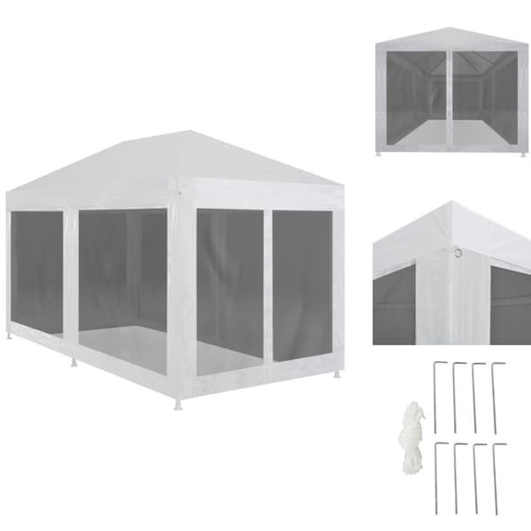 Festtelte & havepavilloner - Living festtelt med 6 sidevægge i trådnet 6 x 3 m