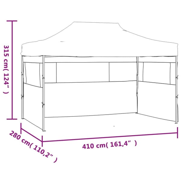 Katokset & huvimajat - Living Kokoontaittuva juhlateltta 3 sivuseinää 3x4 m teräs kerma