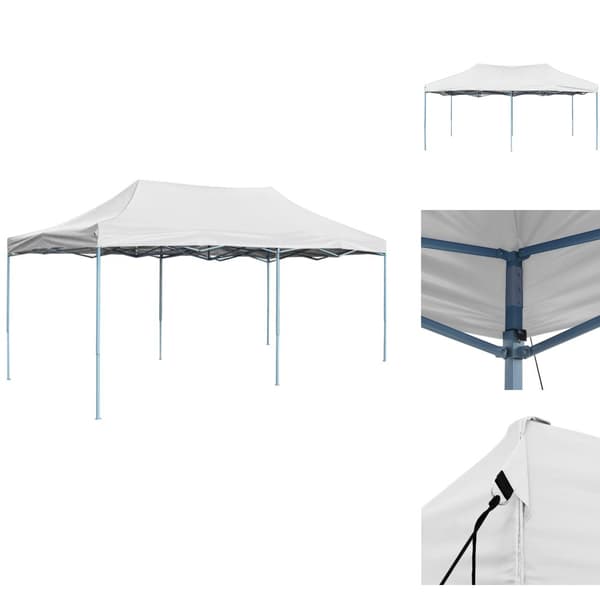 Festtelte & havepavilloner - Living foldbart festtelt 3 x 6 m stål hvid