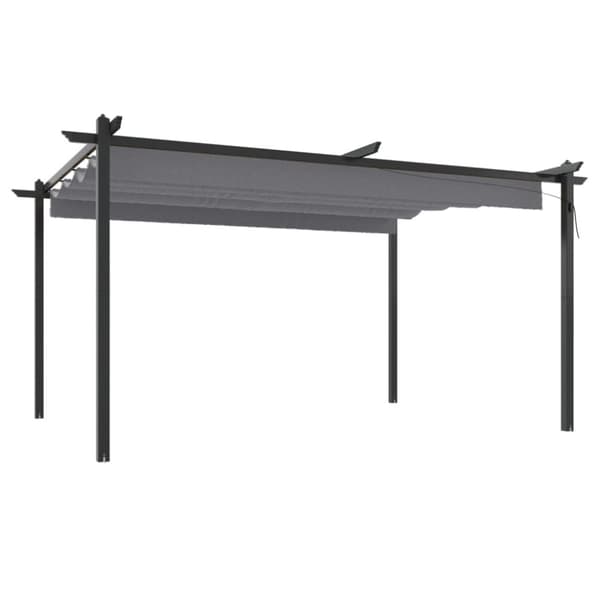Festtelte & havepavilloner - Living havepavillon med sammenrulleligt tag 4x3 m antracitgrå