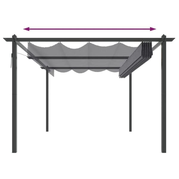Festtelte & havepavilloner - Living havepavillon med sammenrulleligt tag 4x3 m antracitgrå