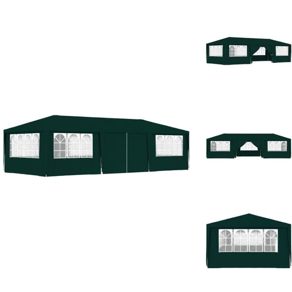Partytält & paviljoner - Living Professionellt partytält med väggar 4x9 m grön 90 g/m²