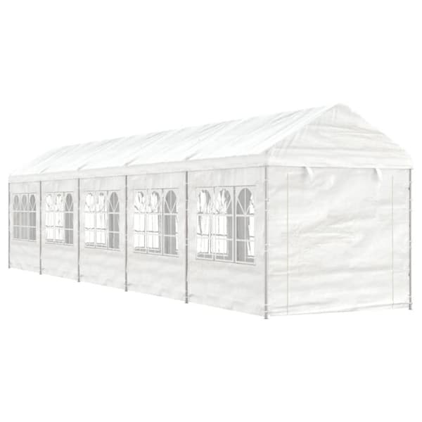 Festtelte & havepavilloner - Living pavillon med tag 11,15x2,28x2,69 m polyethylen hvid