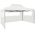 Miniatyrbild 2 av 10: Partytält & paviljoner - Living Hopfällbart partytält med 3 väggar 3x4,5 m vit