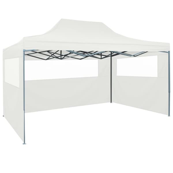 Partytält & paviljoner - Living Hopfällbart partytält med 3 väggar 3x4,5 m vit