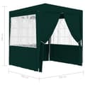 Miniatyrbillede 9 af 9: Festtelte & havepavilloner - Living festtelt med sidevægge 2,5x2,5 m 90 g/m² grøn