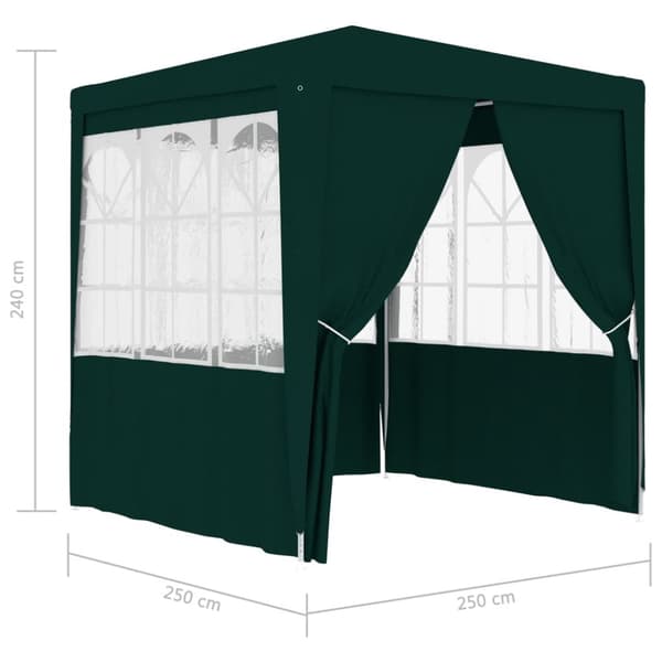 Festtelte & havepavilloner - Living festtelt med sidevægge 2,5x2,5 m 90 g/m² grøn