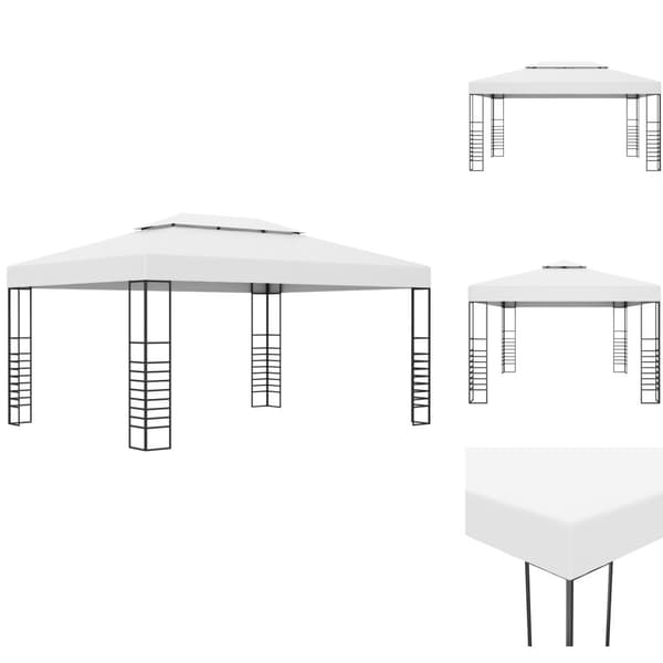 Festtelte & havepavilloner - Living havepavillon 4x3x2,7 m pulverlakeret stål hvid