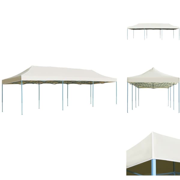 Festtelte & havepavilloner - Living foldbart pop op-festtelt 3x9 m cremefarvet