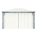 Miniatyrbillede 7 af 11: Festtelte & havepavilloner - Living havepavillon med gardin 400x300 cm aluminium cremefarvet