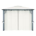 Miniatyrbillede 8 af 11: Festtelte & havepavilloner - Living havepavillon med gardin 400x300 cm aluminium cremefarvet