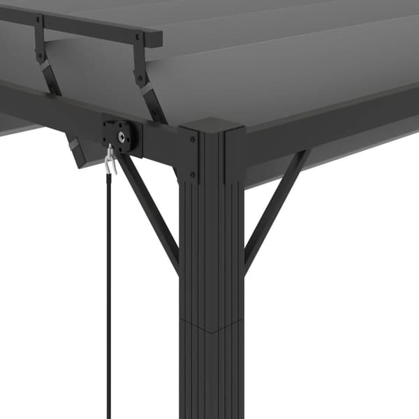 Partytält & paviljoner - Living Paviljong med lamelltak 3x4 m antracit tyg och aluminium
