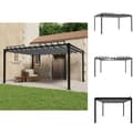 Miniatyrbild 1 av 9: Partytält & paviljoner - Living Paviljong med lamelltak 3x4 m antracit tyg och aluminium
