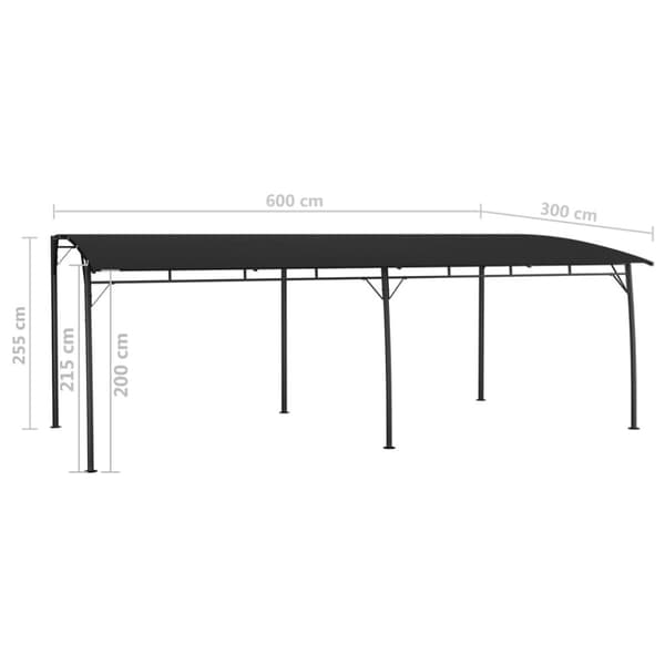 Festtelte & havepavilloner - Living fritstående havemarkise 6x3x2,55 m antracitgrå