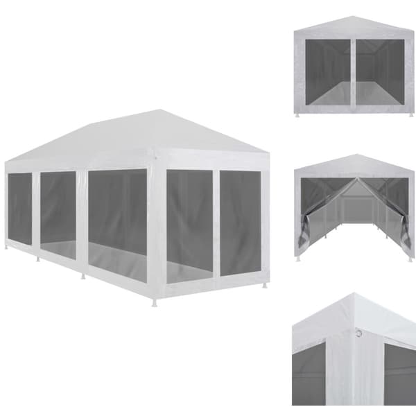 Partytält & paviljoner - Living Partytält med 8 sidoväggar i nät 9x3 m