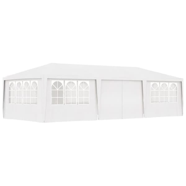 Festtelte & havepavilloner - Living festtelt med sidevægge 4x9 m 90 g/m² hvid