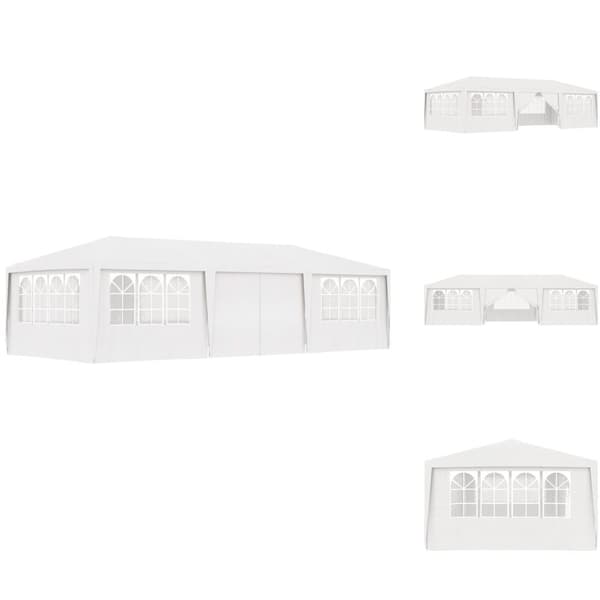 Festtelte & havepavilloner - Living festtelt med sidevægge 4x9 m 90 g/m² hvid