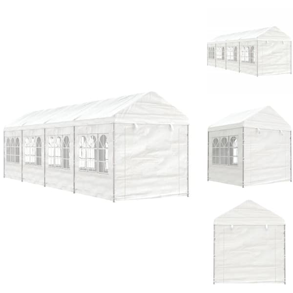 Festtelte & havepavilloner - Living pavillon med tag 8,92x2,28x2,69 m polyethylen hvid