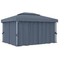 Miniatyrbillede 4 af 11: Festtelte & havepavilloner - Living pavillon med gardin og LED-lyskæder 4x3 m antracitgrå