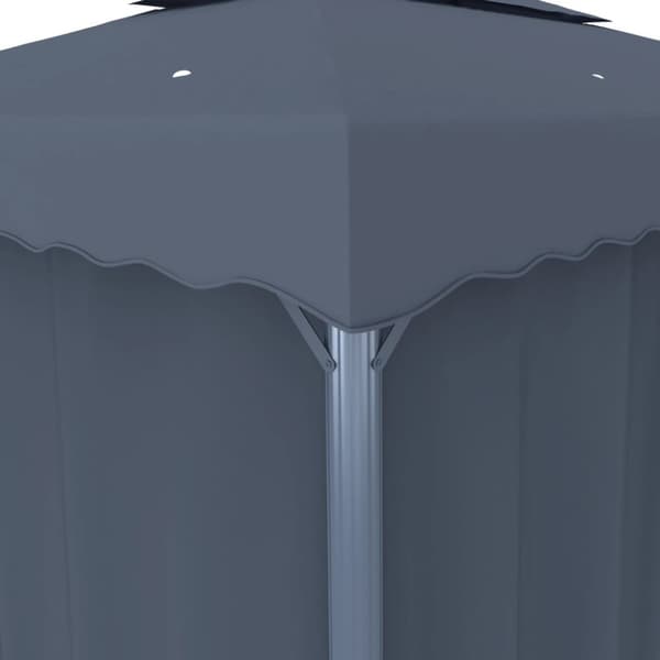 Festtelte & havepavilloner - Living pavillon med gardin og LED-lyskæder 4x3 m antracitgrå